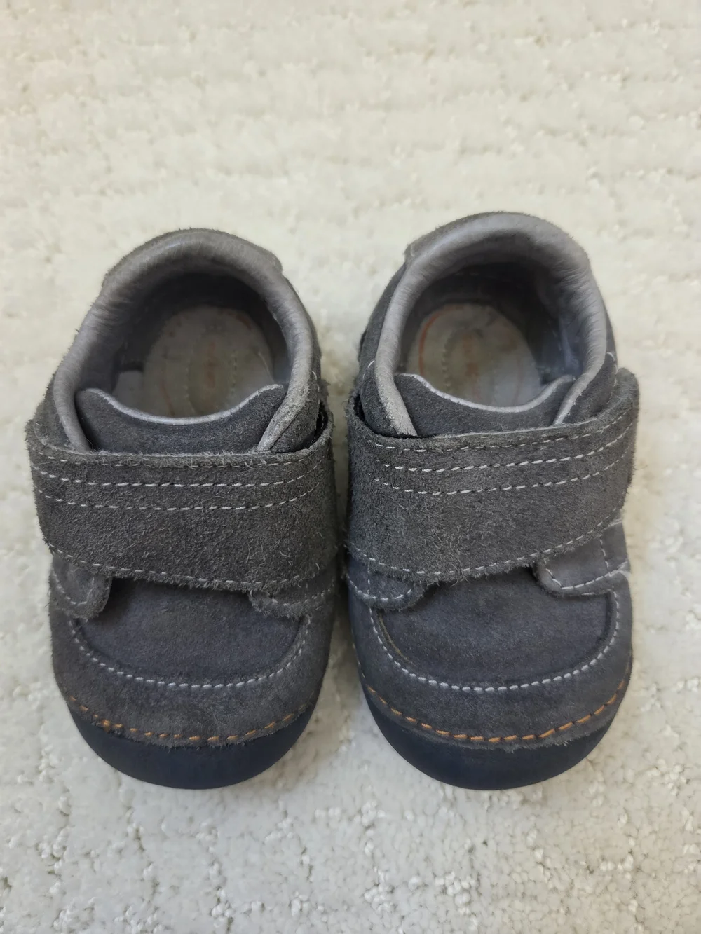 Stride Rite Gray Suede Hook-and-Loop Baby Walkers US4.5